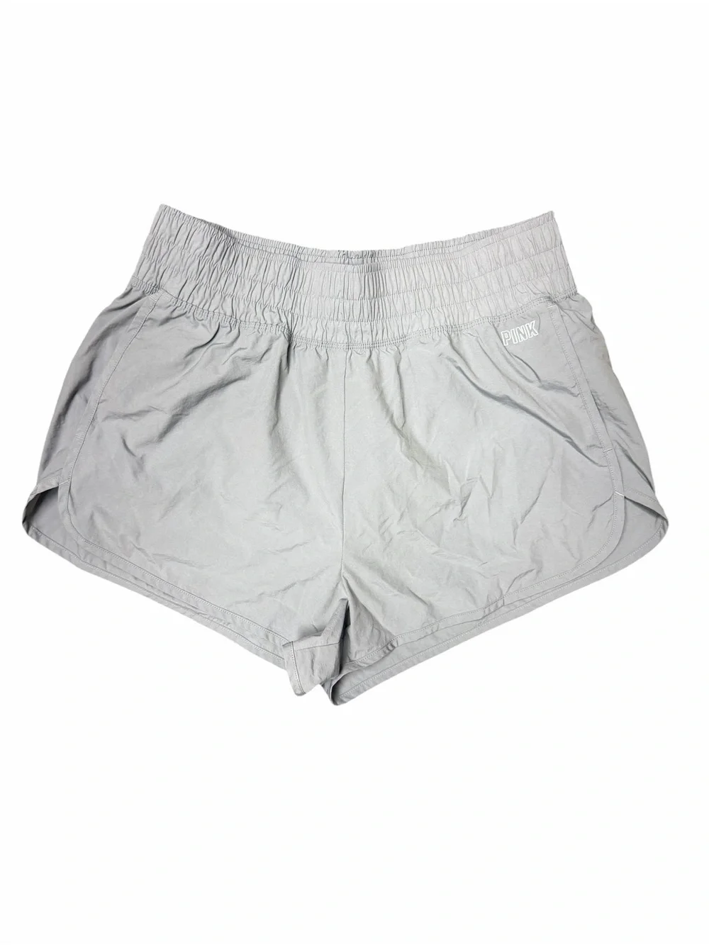 PINK Victoria's Secret Active High Waisted Running Shorts Light Grey L